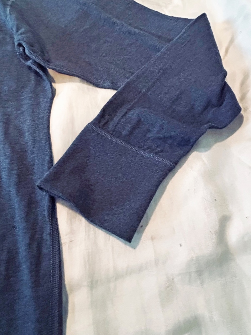 SWEATER, WOOL BLEND, MEDIUM BLUE, SIZE 2X, MADE IN CANADA!!, RIBBED CUFFS & HEM, - Picture 4 of 12